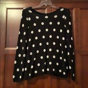 Lane Bryant Black & Silver Polka Dot Sweater